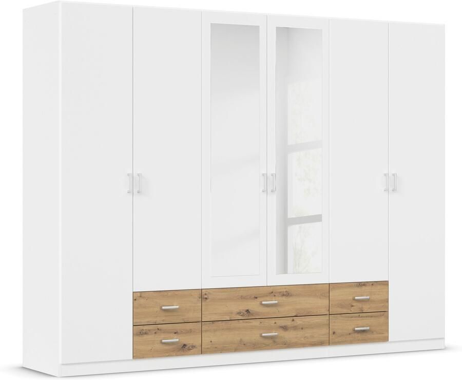 Rauch Kledingkast Kast Garderobe Wasmand GAMMA in 3 Breedtes veel opbergruimte met 6 lades met spiegel topseller made in germany - Foto 8