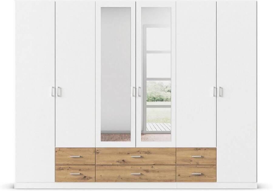 Rauch Kledingkast Kast Garderobe Wasmand GAMMA in 3 Breedtes veel opbergruimte met 6 lades met spiegel topseller made in germany - Foto 5