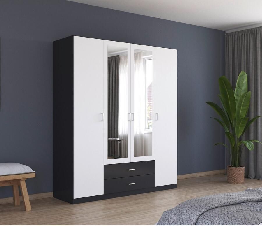 Rauch Kledingkast Kast Garderobe Wasmand GAMMA in 3 Breedtes veel opbergruimte met 6 lades met spiegel topseller made in germany - Foto 6