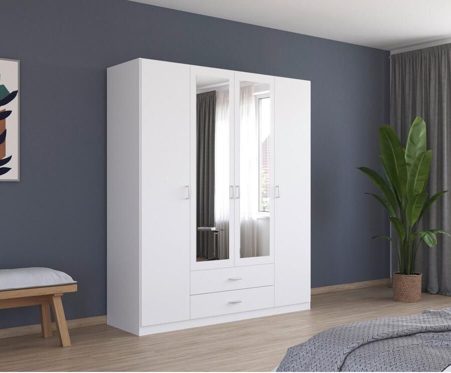Rauch Kledingkast Kast Garderobe Wasmand GAMMA in 3 Breedtes veel opbergruimte met 6 lades met spiegel topseller made in germany - Foto 5