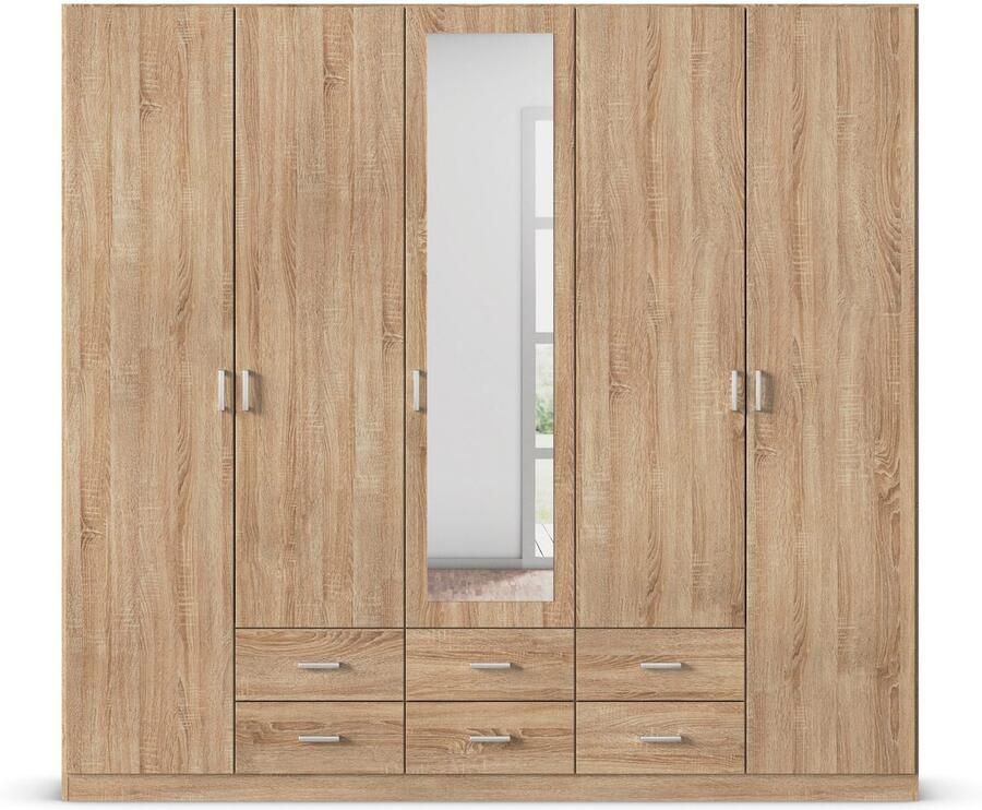 Rauch Kledingkast Kast Garderobe Wasmand GAMMA in 3 Breedtes veel opbergruimte met 6 lades met spiegel topseller made in germany - Foto 4