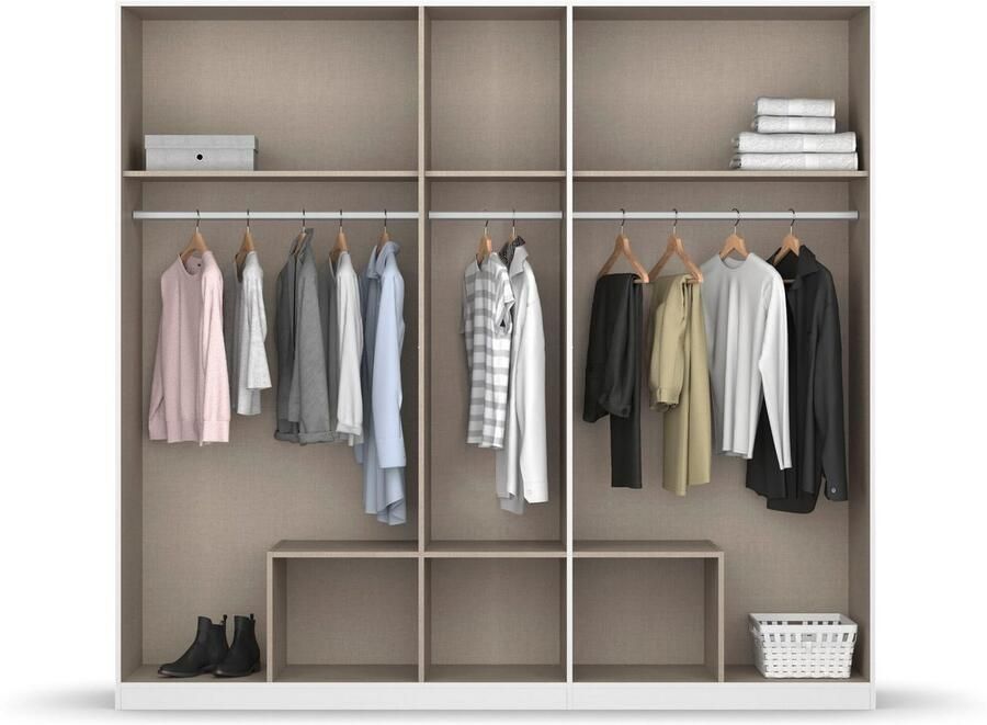 Rauch Kledingkast Kast Garderobe Wasmand GAMMA in 3 Breedtes veel opbergruimte met 6 lades met spiegel topseller made in germany - Foto 5