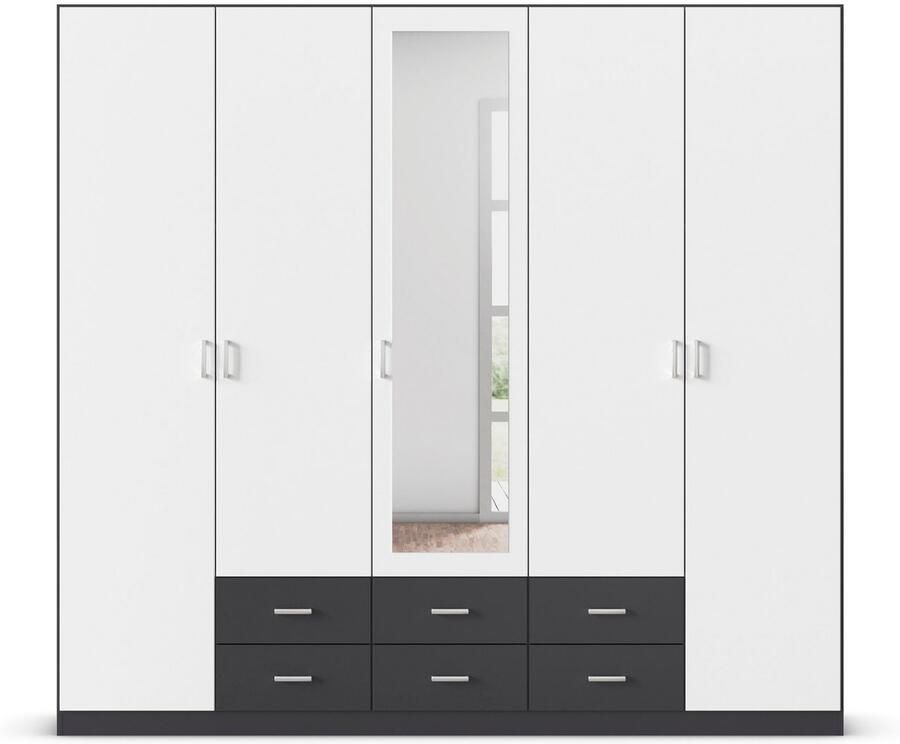 Rauch Kledingkast Kast Garderobe Wasmand GAMMA in 3 Breedtes veel opbergruimte met 6 lades met spiegel topseller made in germany - Foto 4