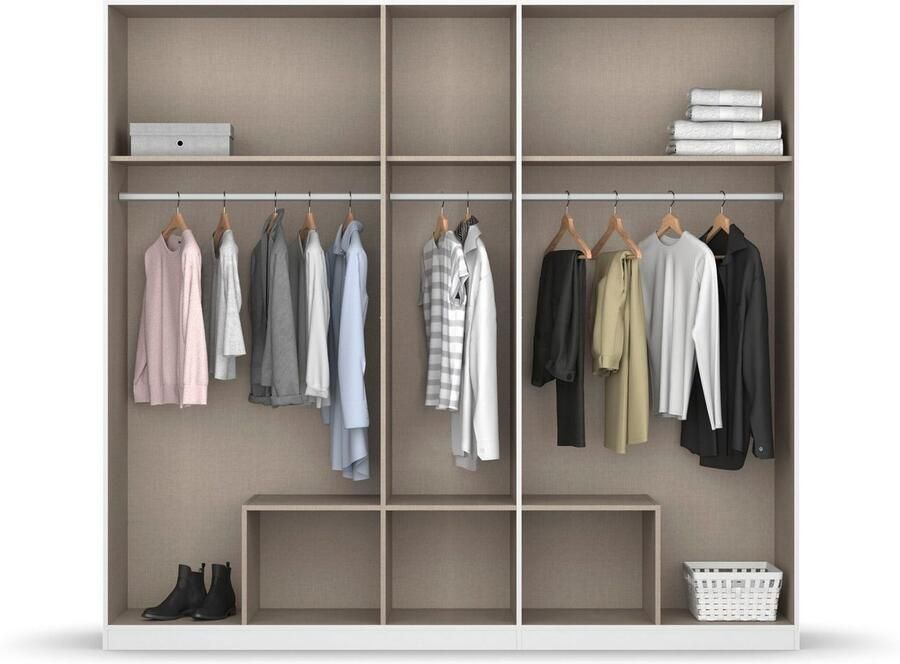 Rauch Kledingkast Kast Garderobe Wasmand GAMMA in 3 Breedtes veel opbergruimte met 6 lades met spiegel topseller made in germany - Foto 5