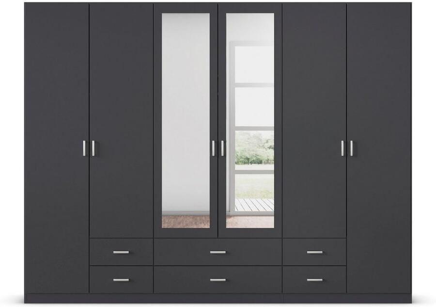 Rauch Kledingkast Kast Garderobe Wasmand GAMMA in 3 Breedtes veel opbergruimte met 6 lades met spiegel topseller made in germany - Foto 4