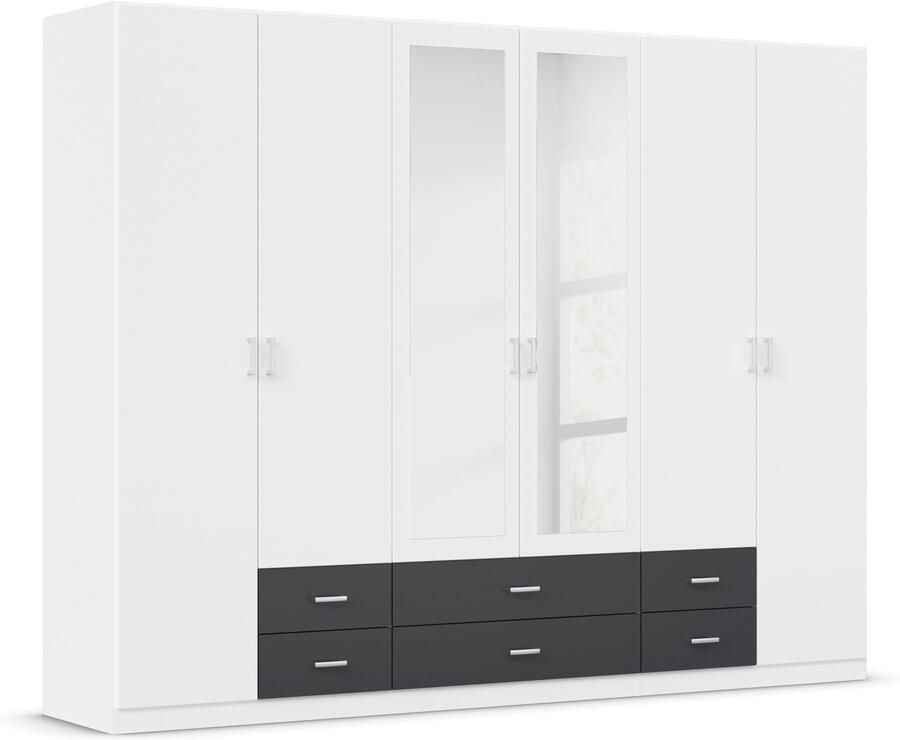 Rauch Kledingkast Kast Garderobe Wasmand GAMMA in 3 Breedtes veel opbergruimte met 6 lades met spiegel topseller made in germany