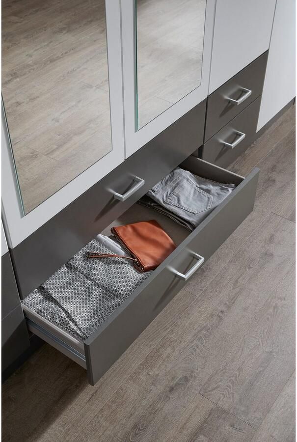 Rauch Kledingkast Kast Garderobe Wasmand GAMMA in 3 Breedtes veel opbergruimte met 6 lades met spiegel topseller made in germany - Foto 4