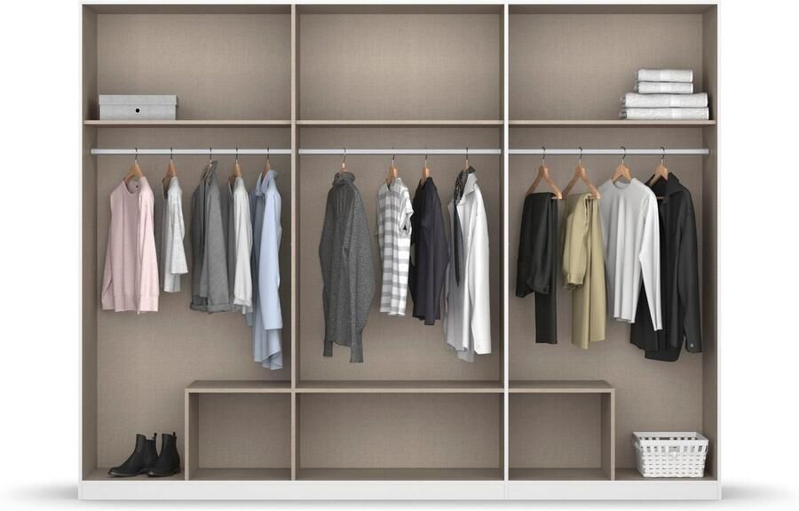 Rauch Kledingkast Kast Garderobe Wasmand GAMMA in 3 Breedtes veel opbergruimte met 6 lades met spiegel topseller made in germany - Foto 11