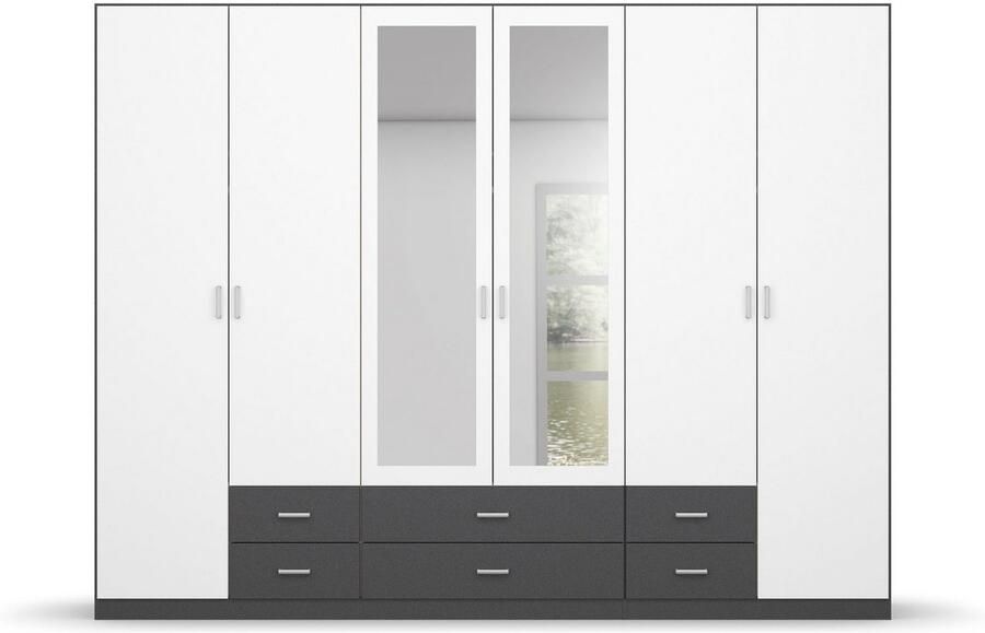 Rauch Kledingkast Kast Garderobe Wasmand GAMMA in 3 Breedtes veel opbergruimte met 6 lades met spiegel topseller made in germany - Foto 11