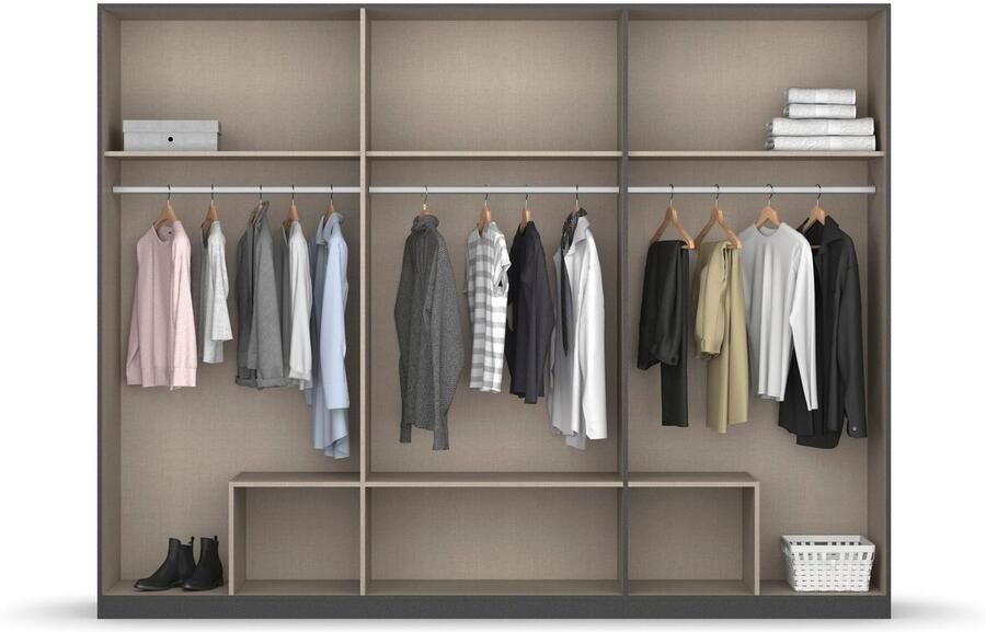 Rauch Kledingkast Kast Garderobe Wasmand GAMMA in 3 Breedtes veel opbergruimte met 6 lades met spiegel topseller made in germany - Foto 12