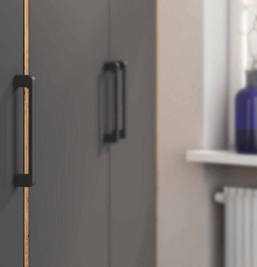 Rauch Draaideurkast Kledingkast kast garderobe linnenkast VOYAGER moderne grepen in grijs metallic met buitenlades made in germany - Foto 10