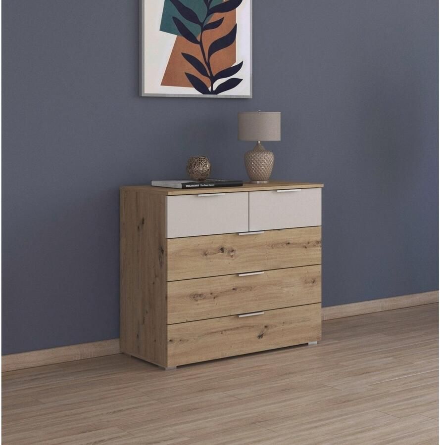Rauch Ladekast Monza sideboard commode waskast met 5 ruime lades in trendy kleurencombinaties