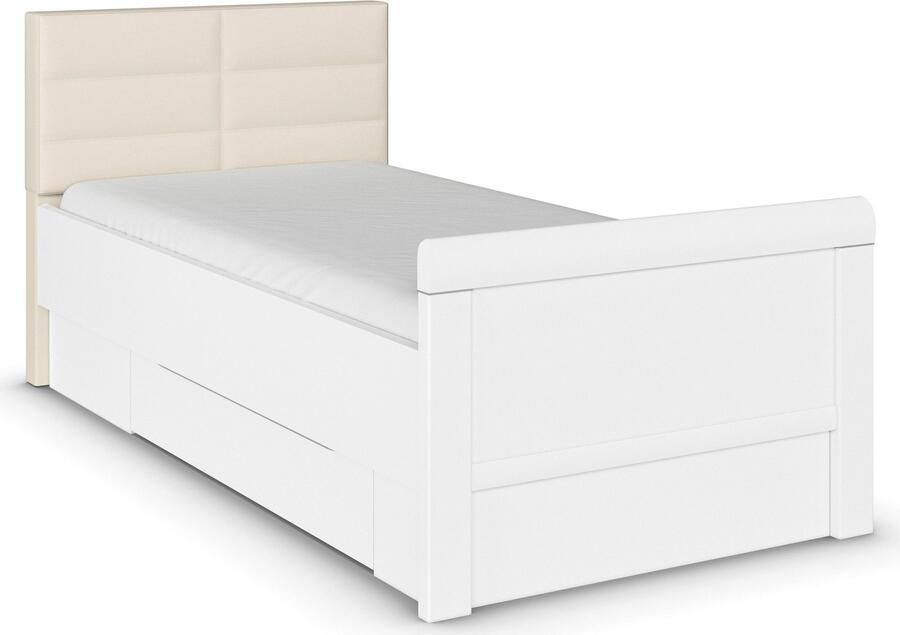 Rauch Ledikant met bergruimte Bed Eenpersoons Stollenbed Bedkasten EVELYN in comfortabele hoogte met gestoffeerd hoofdeinde en lades made in germany - Foto 9