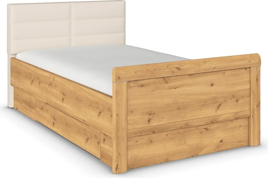 Rauch Ledikant met bergruimte Bed Eenpersoons Stollenbed Bedkasten EVELYN in comfortabele hoogte met gestoffeerd hoofdeinde en lades made in germany - Foto 9