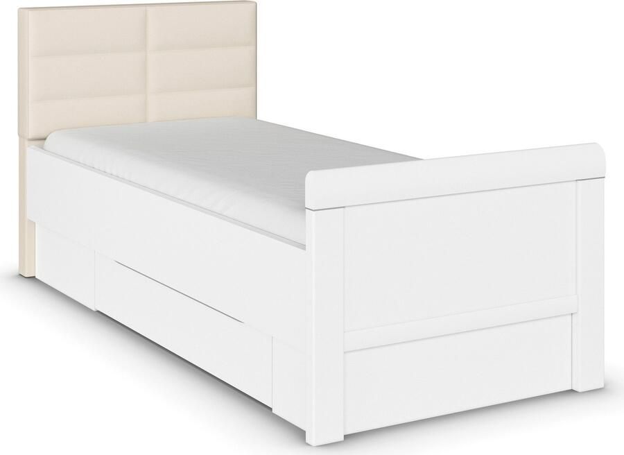 Rauch Ledikant met bergruimte Bed Eenpersoons Stollenbed Bedkasten EVELYN in comfortabele hoogte met gestoffeerd hoofdeinde en lades made in germany - Foto 9