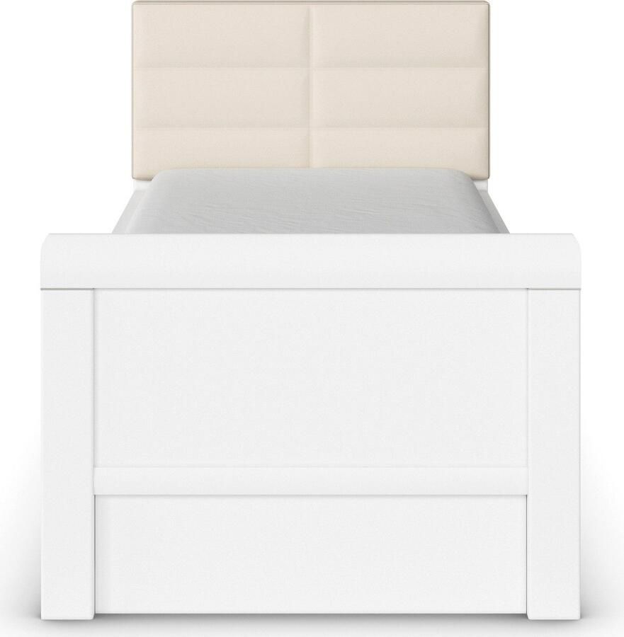 Rauch Ledikant met bergruimte Bed Eenpersoons Stollenbed Bedkasten EVELYN in comfortabele hoogte met gestoffeerd hoofdeinde en lades made in germany - Foto 3