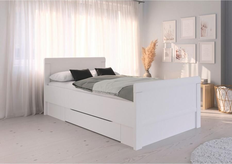 Rauch Ledikant met bergruimte Bed Eenpersoons Stollenbed Bedkasten EVELYN in comfortabele hoogte met houten hoofdeinde en lades made in germany - Foto 6