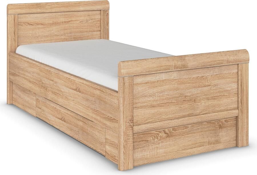 Rauch Ledikant met bergruimte Bed Eenpersoons Stollenbed Bedkasten EVELYN in comfortabele hoogte met houten hoofdeinde en lades made in germany - Foto 9