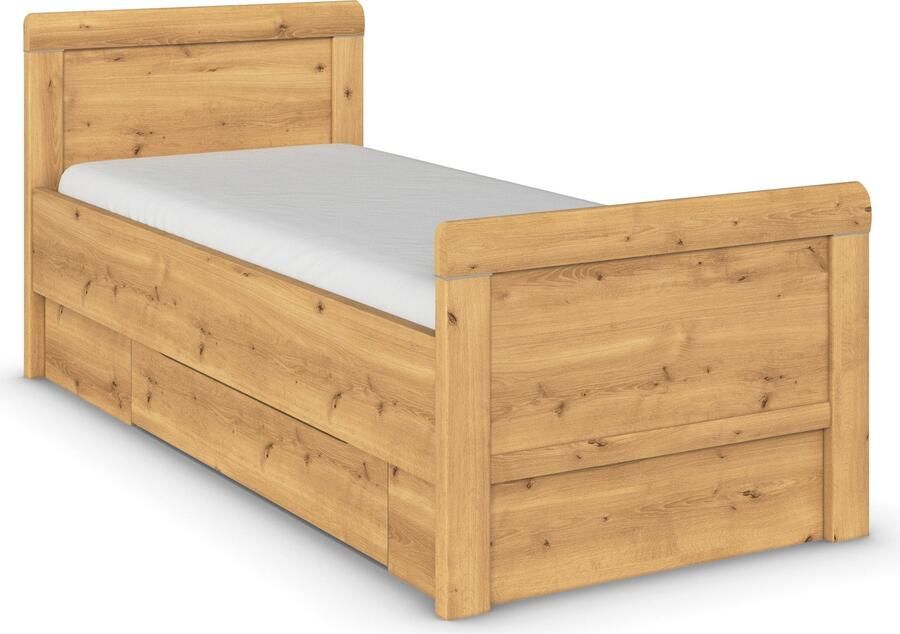 Rauch Ledikant met bergruimte Bed Eenpersoons Stollenbed Bedkasten EVELYN in comfortabele hoogte met houten hoofdeinde en lades made in germany - Foto 9