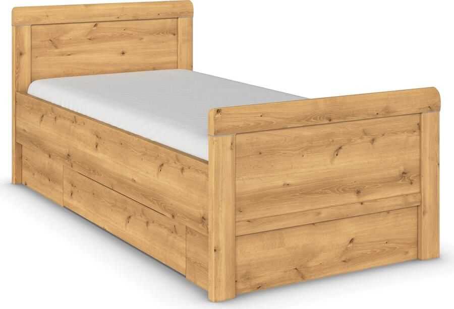 Rauch Ledikant met bergruimte Bed Eenpersoons Stollenbed Bedkasten EVELYN in comfortabele hoogte met houten hoofdeinde en lades made in germany - Foto 9