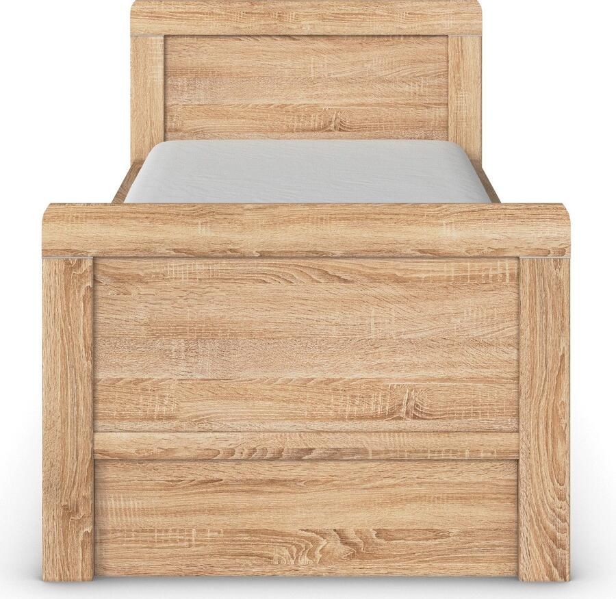 Rauch Ledikant met bergruimte Bed Eenpersoons Stollenbed Bedkasten EVELYN in comfortabele hoogte met houten hoofdeinde en lades made in germany - Foto 3