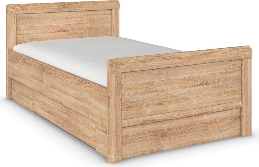 Rauch Ledikant met bergruimte Bed Eenpersoons Stollenbed Bedkasten EVELYN in comfortabele hoogte met houten hoofdeinde en lades made in germany - Foto 9