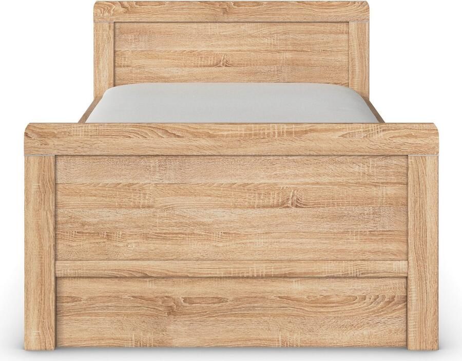 Rauch Ledikant met bergruimte Bed Eenpersoons Stollenbed Bedkasten EVELYN in comfortabele hoogte met houten hoofdeinde en lades made in germany - Foto 5