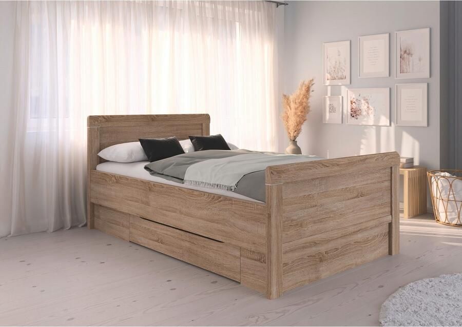 Rauch Ledikant met bergruimte Bed Eenpersoons Stollenbed Bedkasten EVELYN in comfortabele hoogte met houten hoofdeinde en lades made in germany - Foto 6