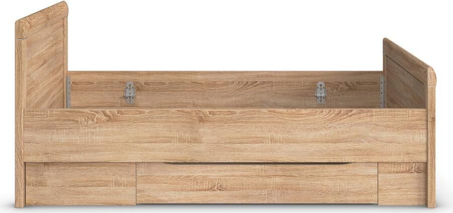 Rauch Ledikant met bergruimte Bed Eenpersoons Stollenbed Bedkasten EVELYN in comfortabele hoogte met houten hoofdeinde en lades made in germany - Foto 8