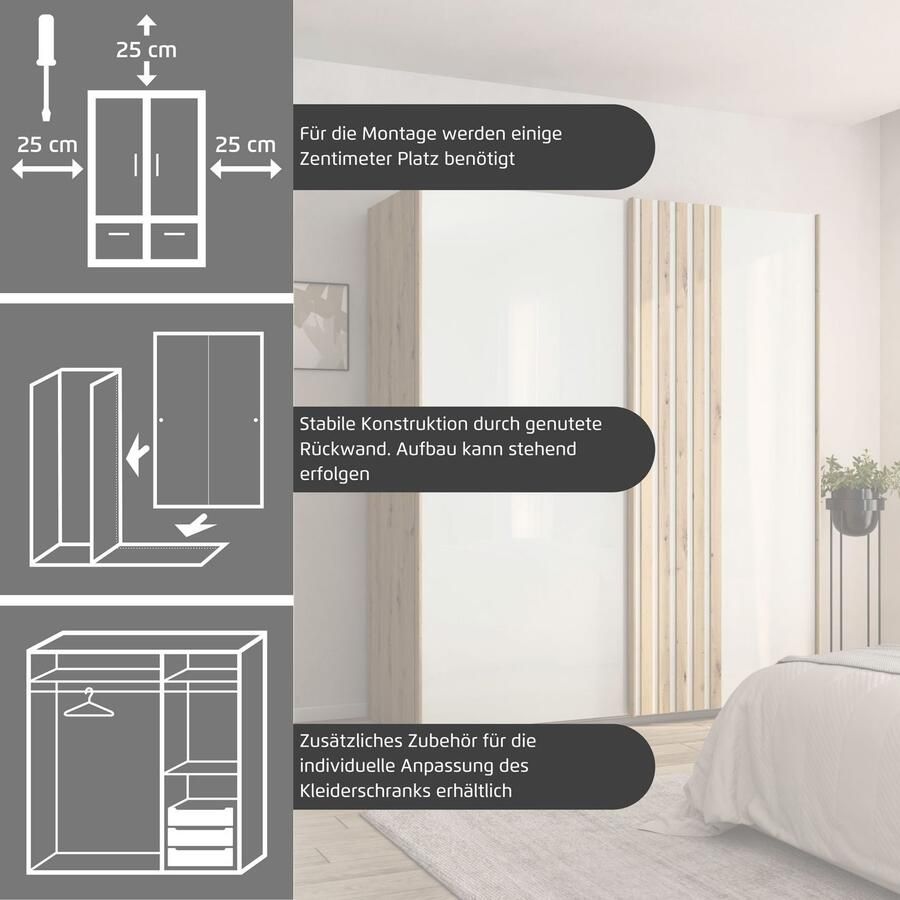 Rauch Ledikant Mosbach Bekleed hoofdbord optioneel met verlichting met geïntegreerde bedbank - Foto 2