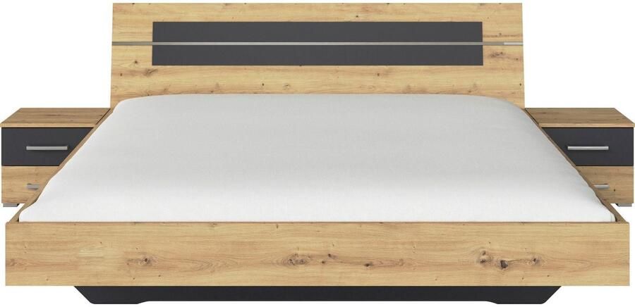 Rauch Ledikant Tweepersoons futonbed BURANO in zwevende look en afgebakend hoofdeinde met 2 nachttafels made in germany (set) - Foto 7