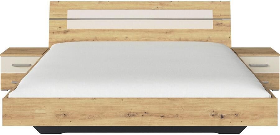 Rauch Ledikant Tweepersoons futonbed BURANO in zwevende look en afgebakend hoofdeinde met 2 nachttafels made in germany (set) - Foto 7