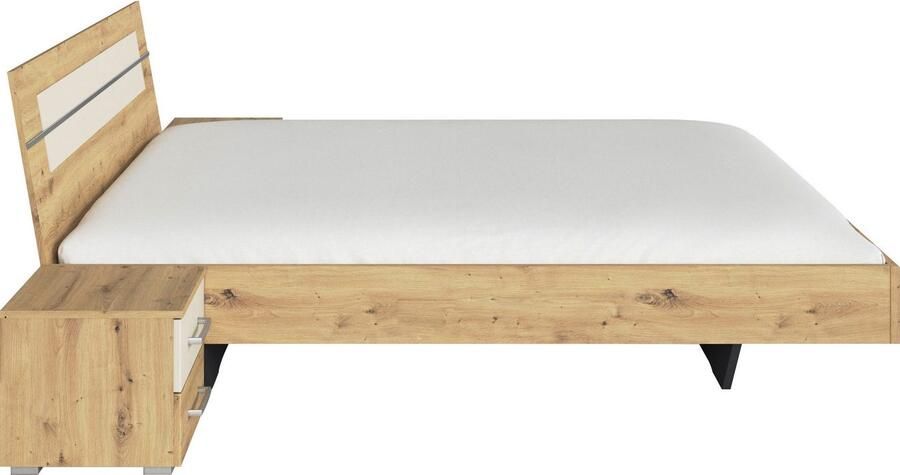 Rauch Ledikant Tweepersoons futonbed BURANO in zwevende look en afgebakend hoofdeinde met 2 nachttafels made in germany (set) - Foto 5