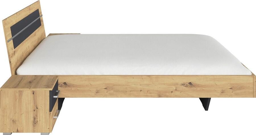 Rauch Ledikant Tweepersoons futonbed BURANO in zwevende look en afgebakend hoofdeinde met 2 nachttafels made in germany (set) - Foto 5