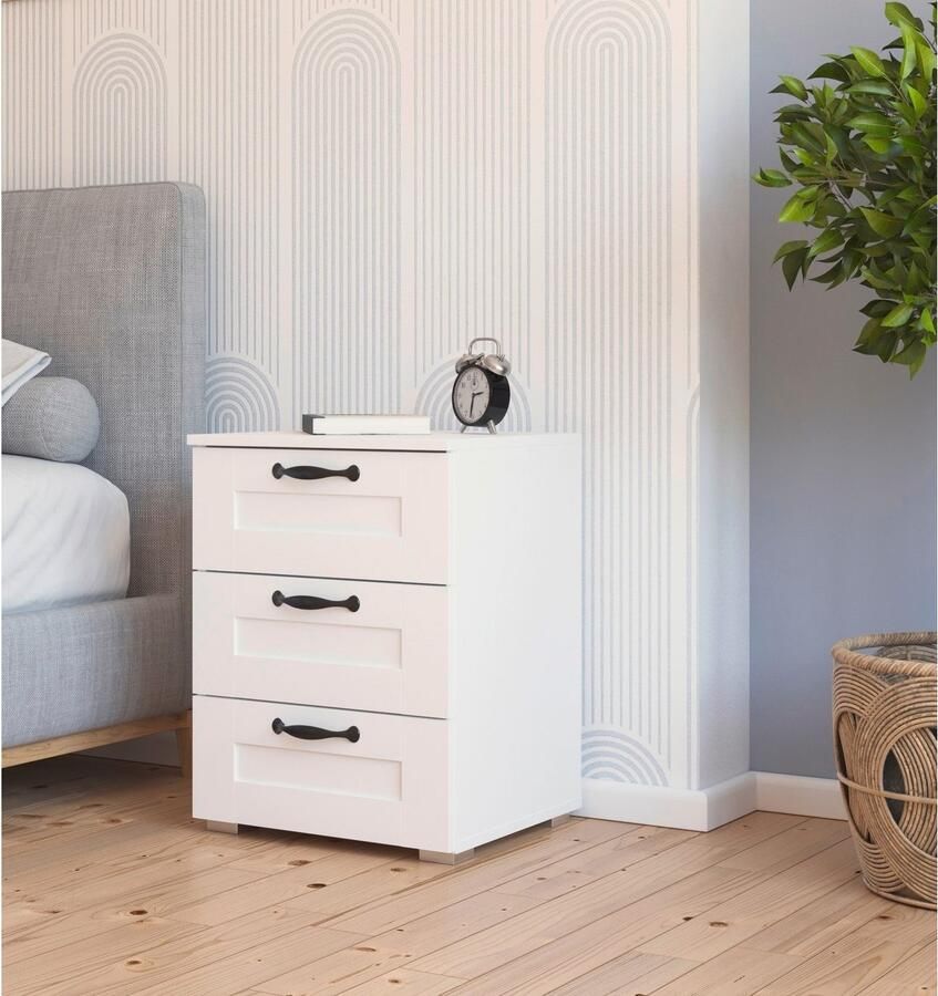 Rauch Nachtkastje Cottage by Aditio in scandinavisch landhuisstijl 3 lades met softclose-functie - Foto 3