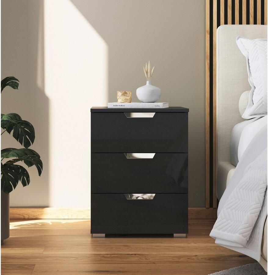 Rauch Nachtkastje Glamour by Aditio met hoogglans front 3 lades met softclose-functie - Foto 2