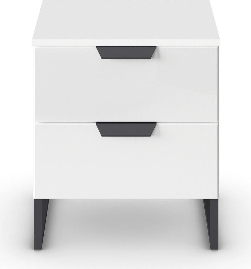 Rauch Nachtkastje Modern by Aditio met glazen front en sledevoet 2 lades met softclose-functie - Foto 4