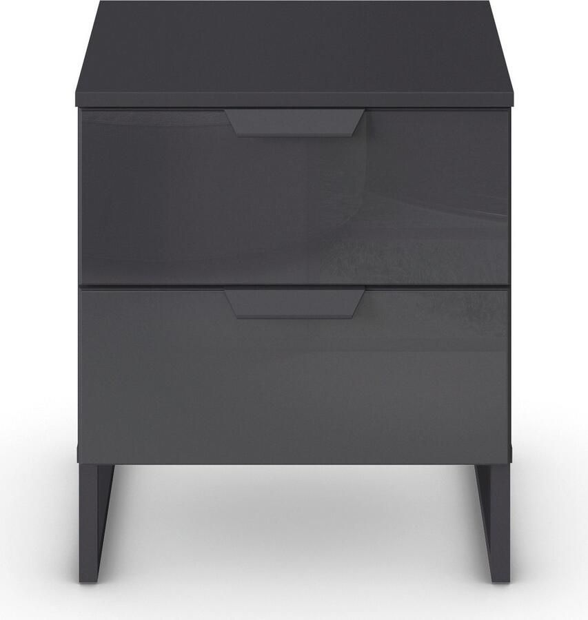 Rauch Nachtkastje Modern by Aditio met glazen front en sledevoet 2 lades met softclose-functie - Foto 3