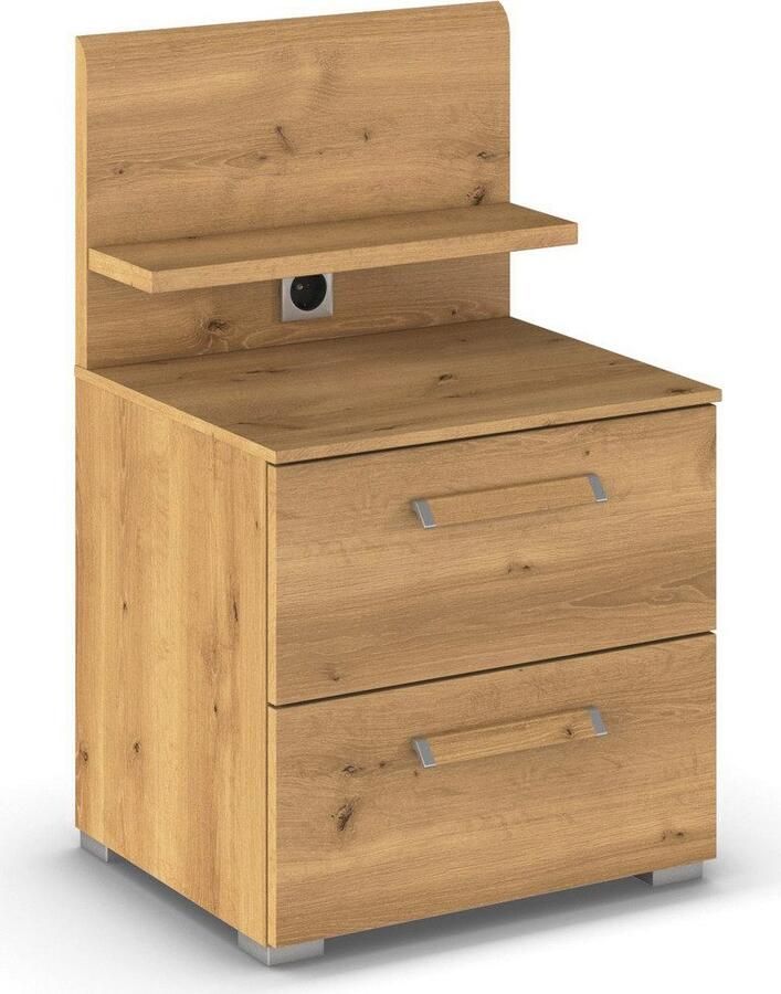 Rauch Nachtkastje Nachtconsole Commode EVELYN in elegante stijl 2 ladenpaneel met stopcontact made in germany - Foto 8