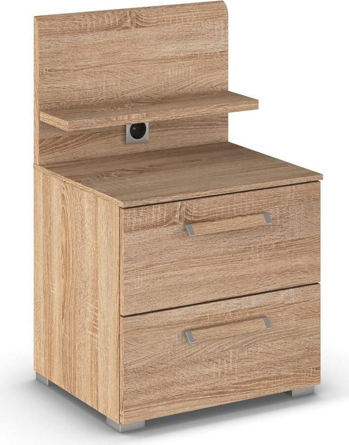 Rauch Nachtkastje Nachtconsole Commode EVELYN in elegante stijl 2 ladenpaneel met stopcontact made in germany - Foto 8