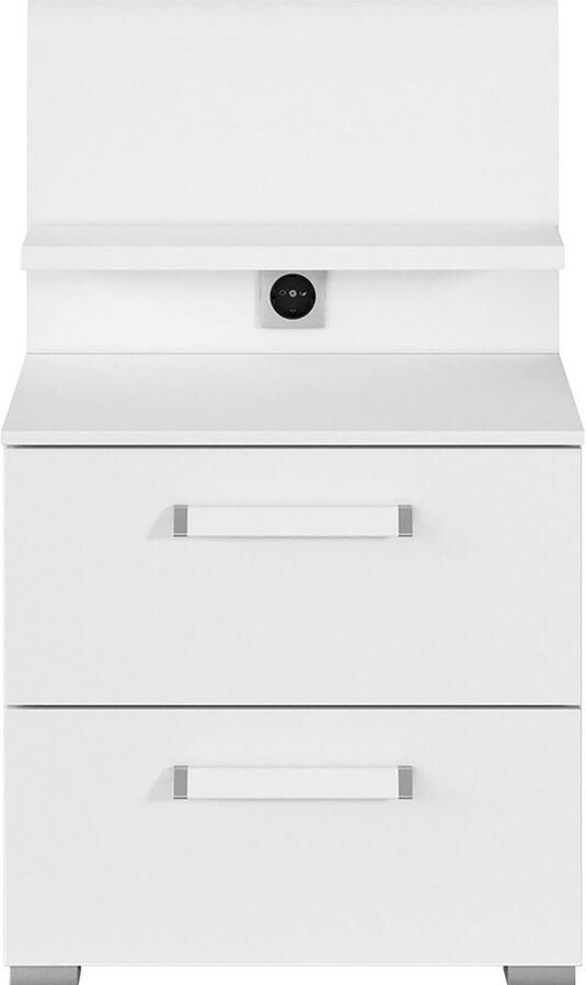Rauch Nachtkastje Nachtconsole Commode EVELYN in elegante stijl 2 ladenpaneel met stopcontact made in germany - Foto 6