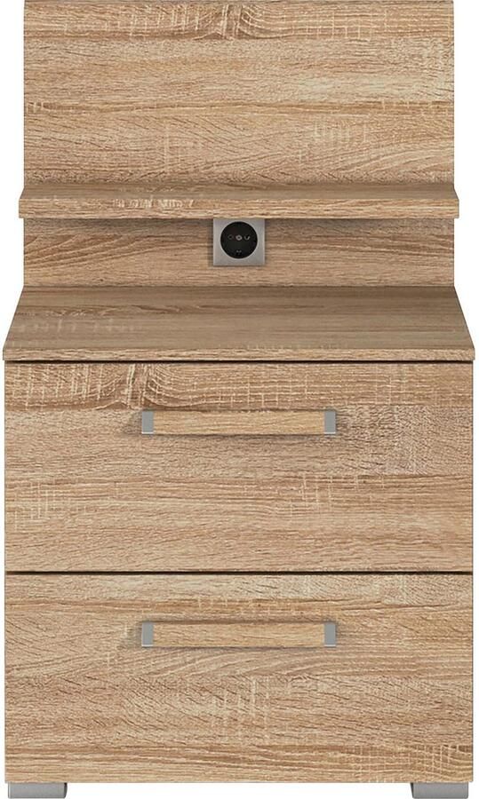 Rauch Nachtkastje Nachtconsole Commode EVELYN in elegante stijl 2 ladenpaneel met stopcontact made in germany - Foto 6