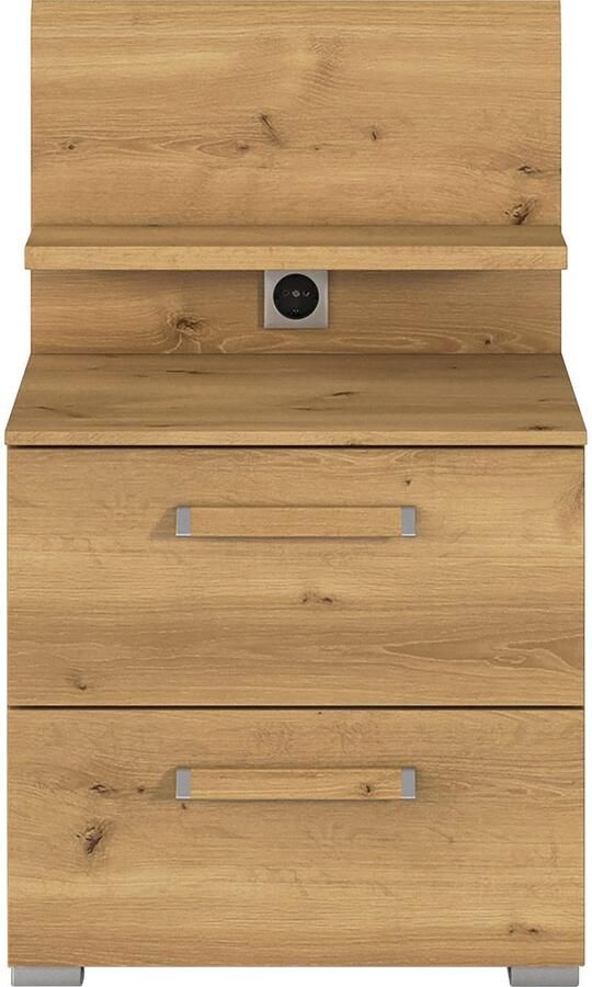 Rauch Nachtkastje Nachtconsole Commode EVELYN in elegante stijl 2 ladenpaneel met stopcontact made in germany - Foto 6