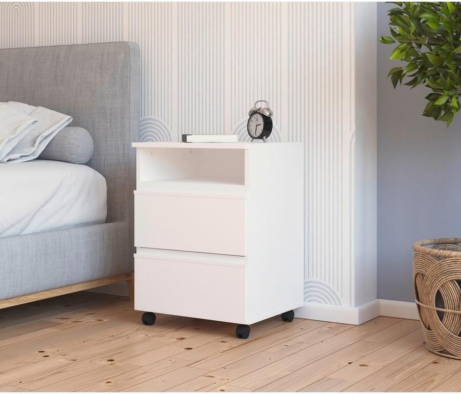 Rauch Nachtkastje Nachtconsole Commode JOEL op wielen met twee lades en een open vak made in germany - Foto 7