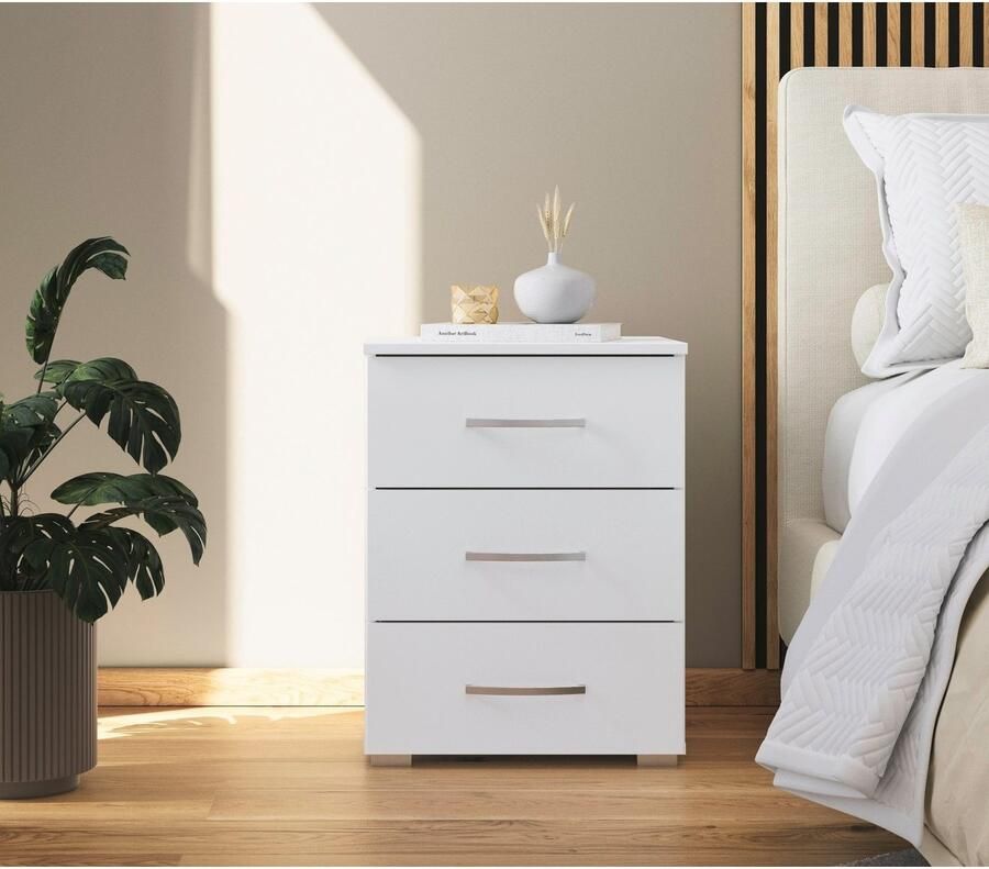 Rauch Nachtkastje Pure by Aditio in minimalistisch ontwerp 3 lades met softclose-functie - Foto 5