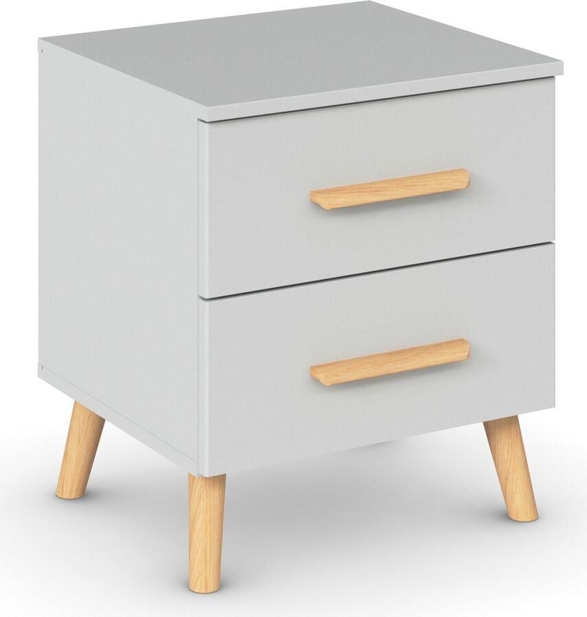 Rauch Nachtkastje Skandi by Aditio met massief houten grepen 2 lades met softclose-functie - Foto 10