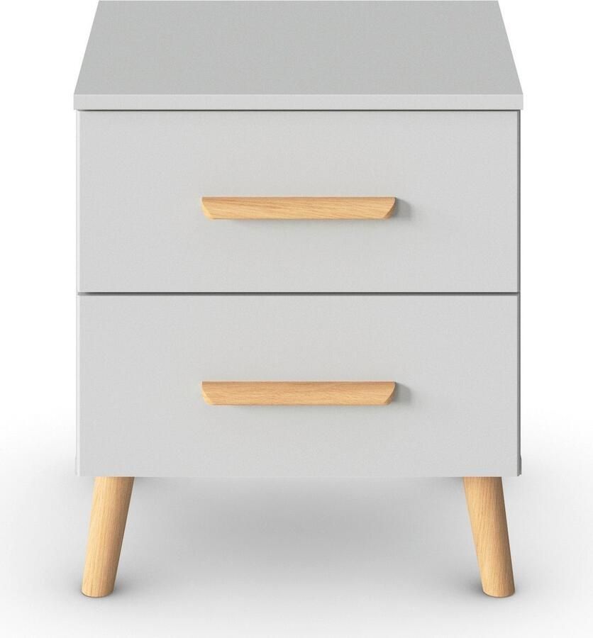 Rauch Nachtkastje Skandi by Aditio met massief houten grepen 2 lades met softclose-functie - Foto 4
