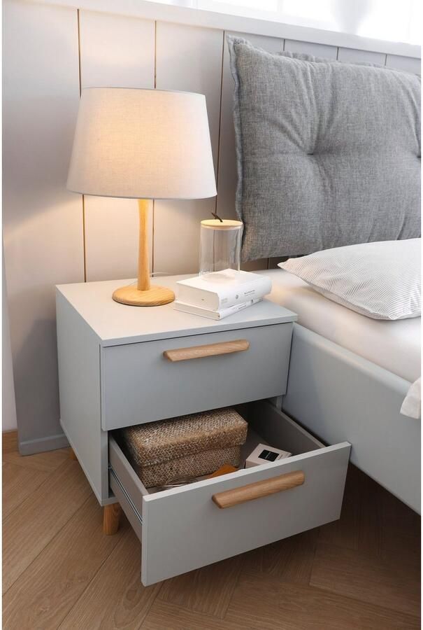 Rauch Nachtkastje Skandi by Aditio met massief houten grepen 2 lades met softclose-functie - Foto 8