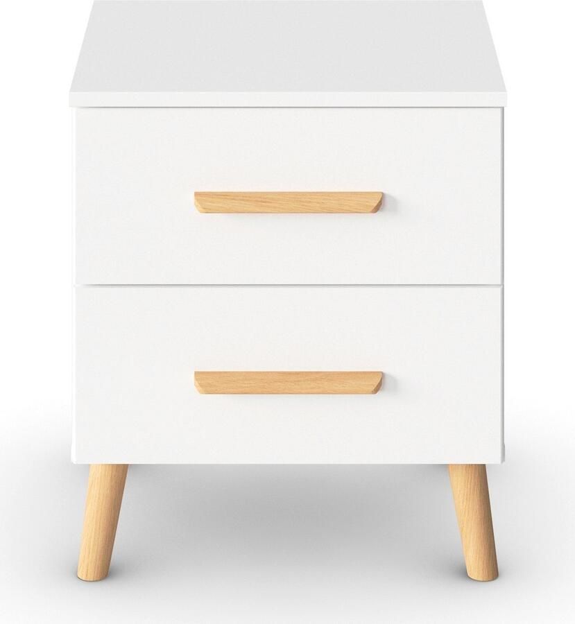 Rauch Nachtkastje Skandi by Aditio met massief houten grepen 2 lades met softclose-functie - Foto 2