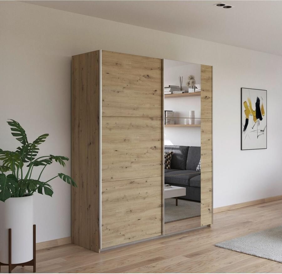 Rauch Schuifdeurkast Kledingkast garderobe TOPSELLER AURELIO met 3 uitrustingsvarianten 3 verschillende uitrustingsvarianten handgrepen van metaal made in germany - Foto 9